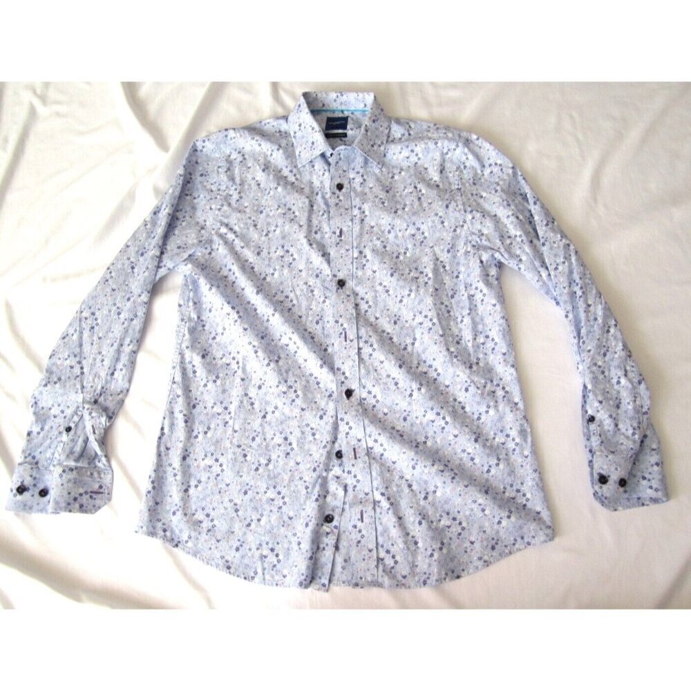 Men Nick Graham Stretch Modern Fit Button Long Sleeve Shirt Sz 15.5 34-35(MT462)